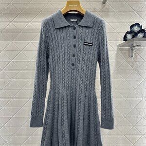 Miu Miu new collared cable knit dress